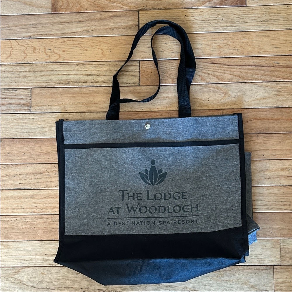 The Lodge at Woodloch Gray Logo Tote Bag
